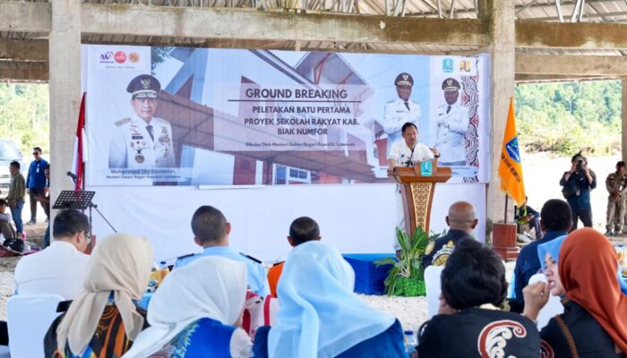 Dukung Program Prioritas Presiden, Mendagri Tito Lakukan Groundbreaking Sekolah Rakyat Kabupaten Biak Numfor